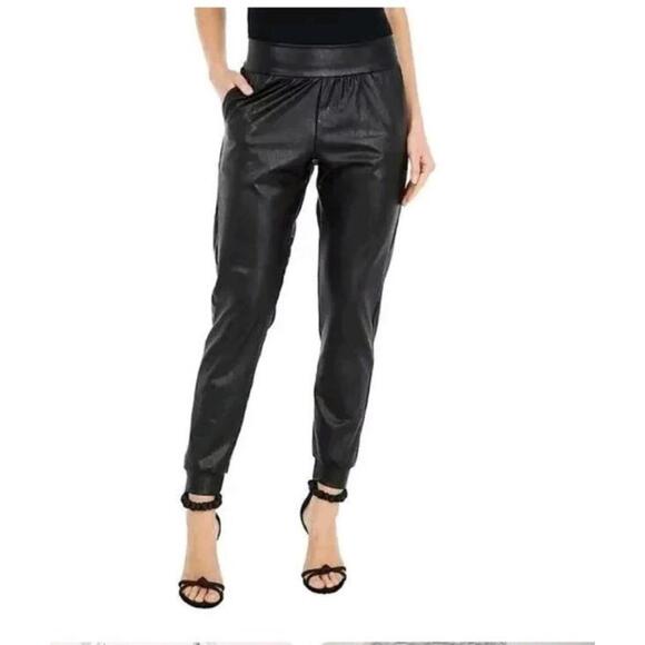 NEW Commando Faux Vegan Leather Tapered Jogger Pants Black - Size L #1935 - Picture 1 of 6